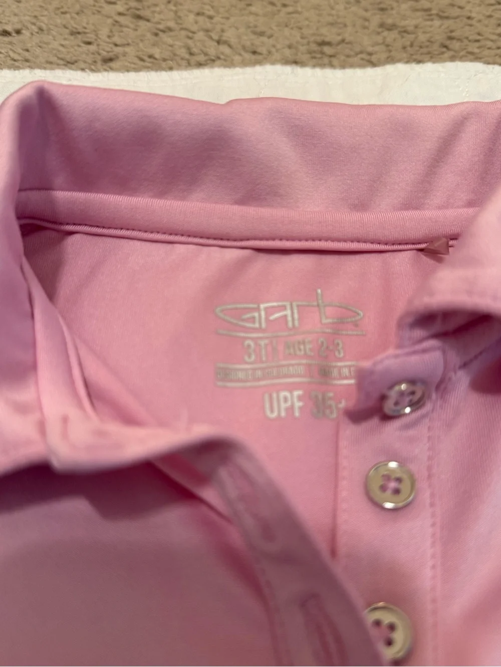 Pink Sleeveless Polo Top with Floral Scalloped Shorts